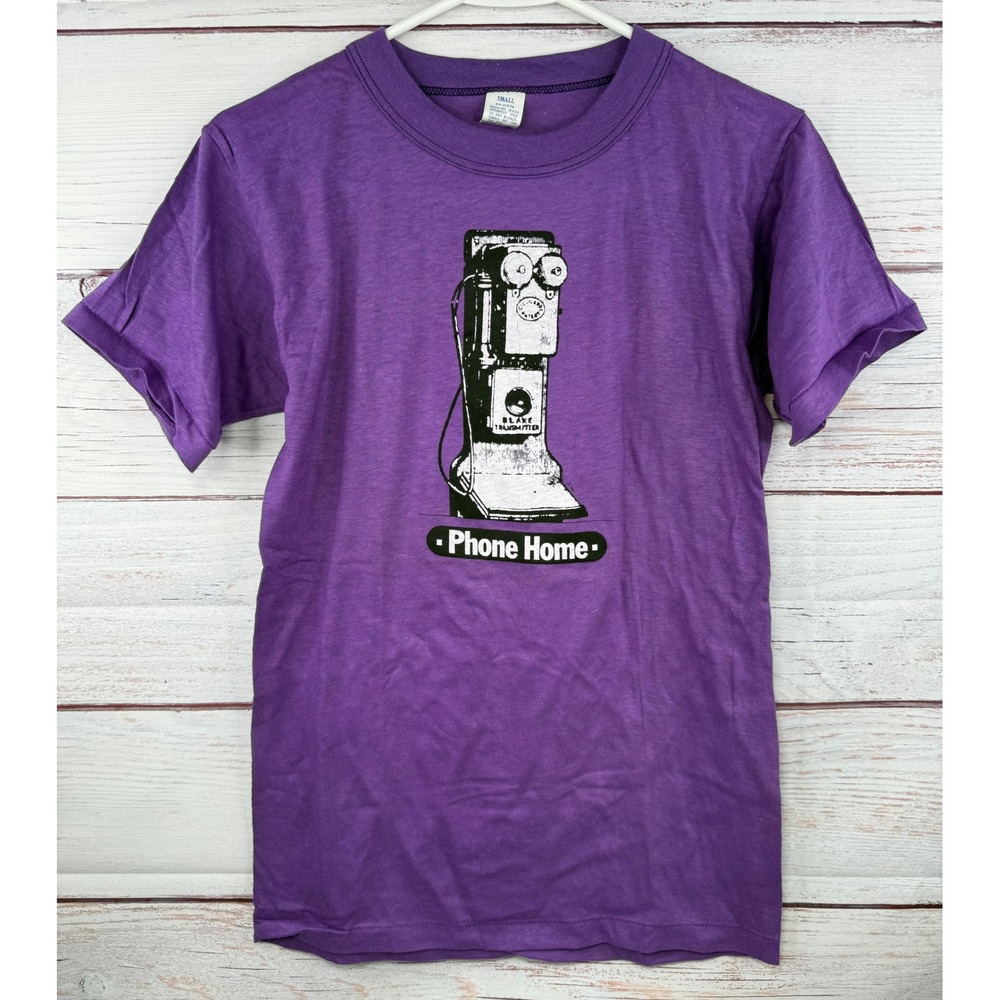 Vintage 80s Phone Home Blake Transmitter T-Shirt Purple Single Stitch Small